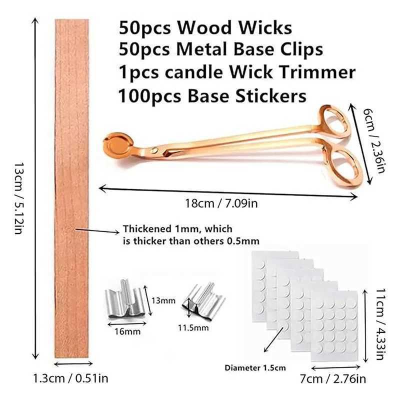 Wooden Candle Wicks Crackling Wicks Wood Wicks For Candles Wood Wick Candle Making Kit With Smokeless Candle Wicks-ABUA W250704