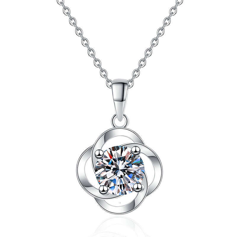 S925 Pure S925ier Pendant for Women Rotating Korean S925tyle 1 caratS925 D Color MoiS925S925anite Valentine'S925 Day Necklace c31