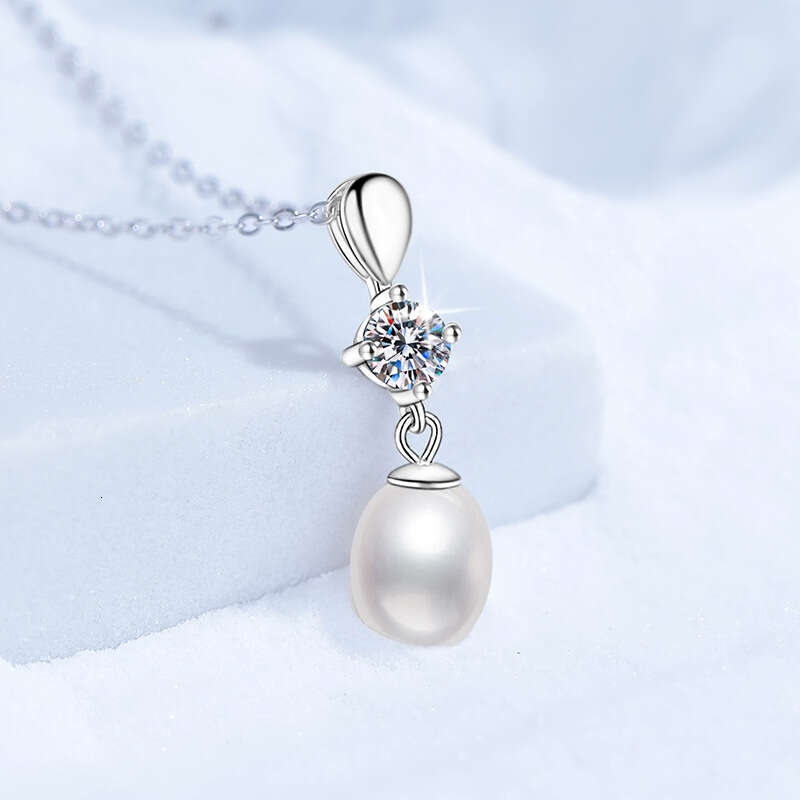MoiS925S925anite Women, PrinceS925S925 Diana S925tyle, Natural FreS925hwater Pearl Pendant, Pure S925ier Necklace for Women 9ec