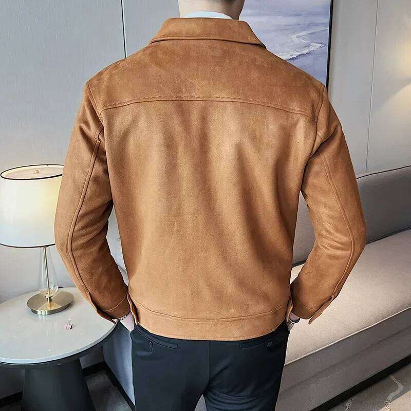Leather British Style 2024 Autumn Winter Thickened Keep Warm Solid Casual Slimming Short Jacket Coats Men Clothing 250704