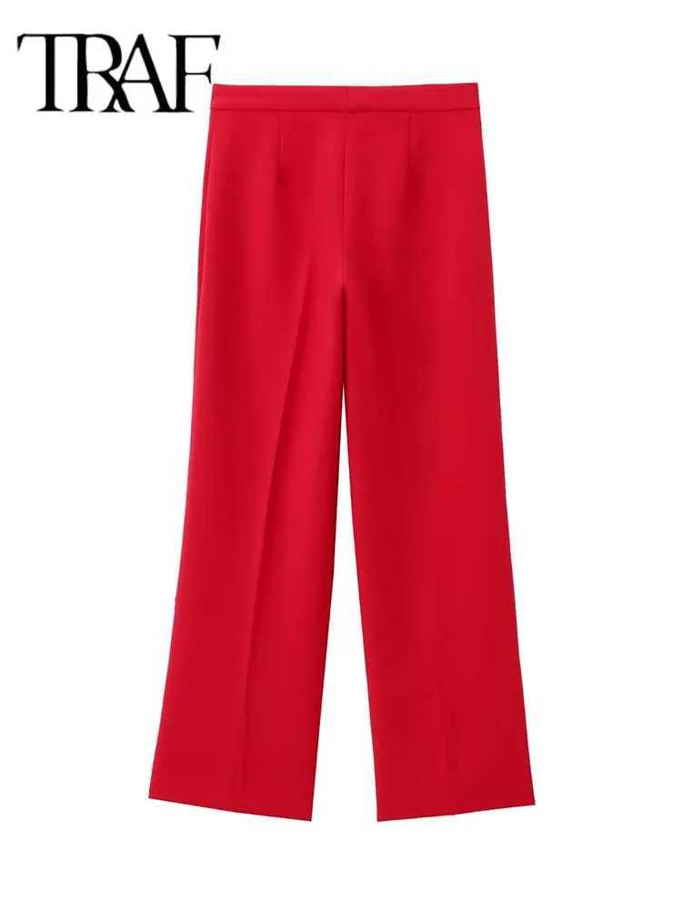TRAF Women 2 Pieces Sets New Fashion Office Vest Top+Split Straight Leg Pants Womens Suit Formal Two Piece Set Women Outfit X250704