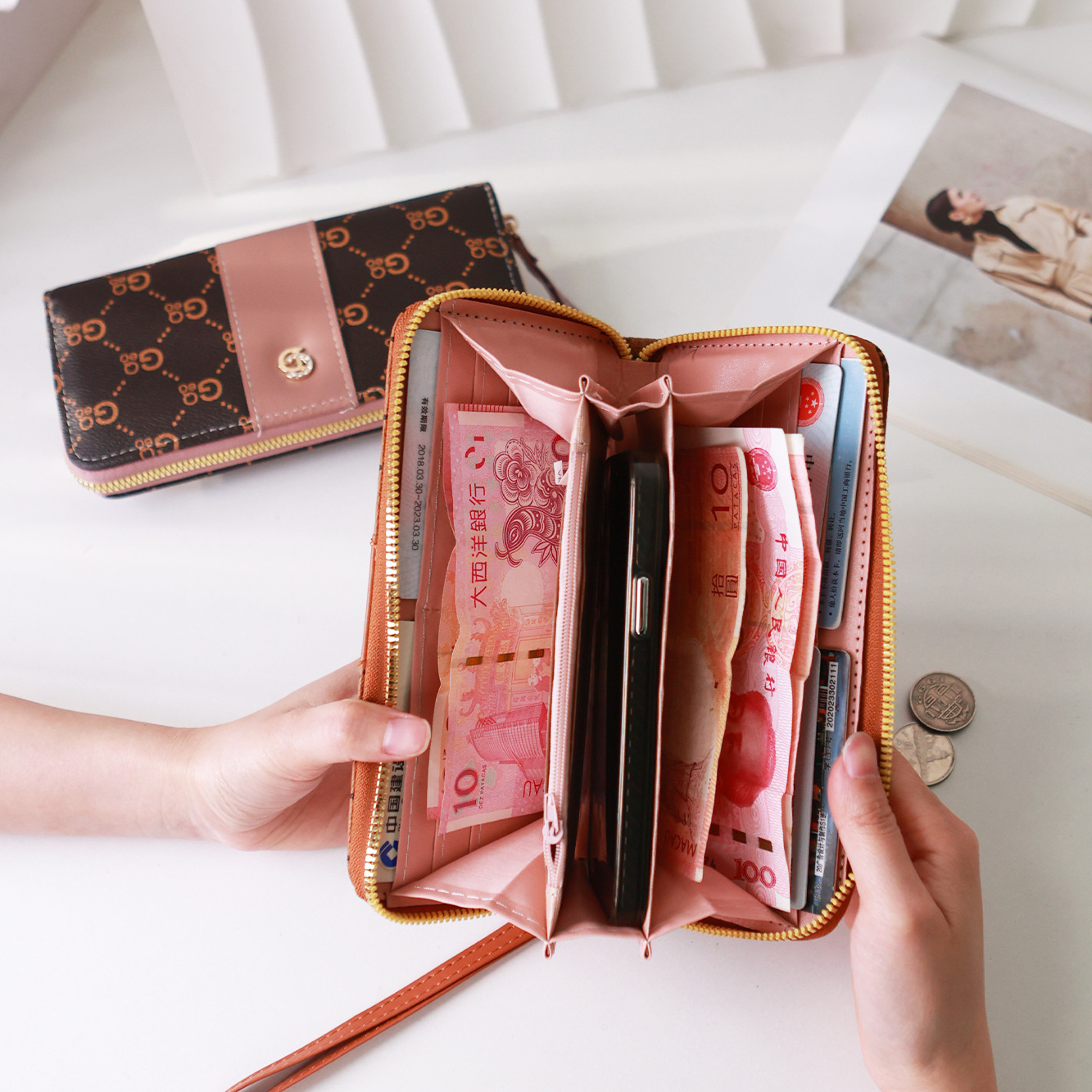 Free Shipping Designer Bag Trade 2025 New Women's Wallet Long Style High-end Zipper Clutch Large Capacity Money Clip Card Holder For Women