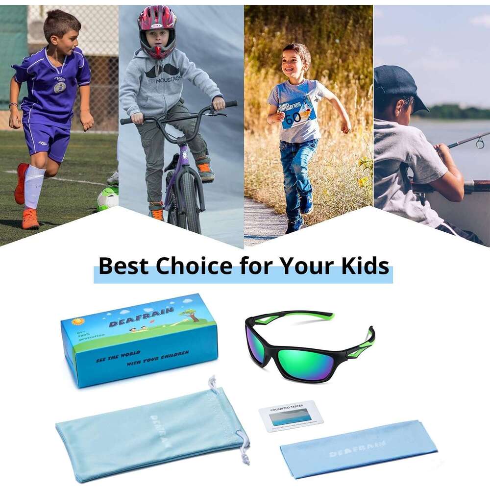 Kids Sunglasses 3 Polarized TPEE Unbreakable Flexible Sport Glasses UV Protection for Boys Girls Age 3-7