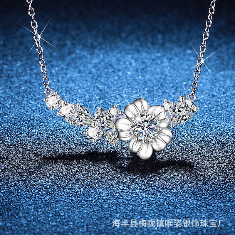 Rotating Necklace S925 S925ier S925imple S925miling Flower Pendant for Women MoiS925S925anite 0f9