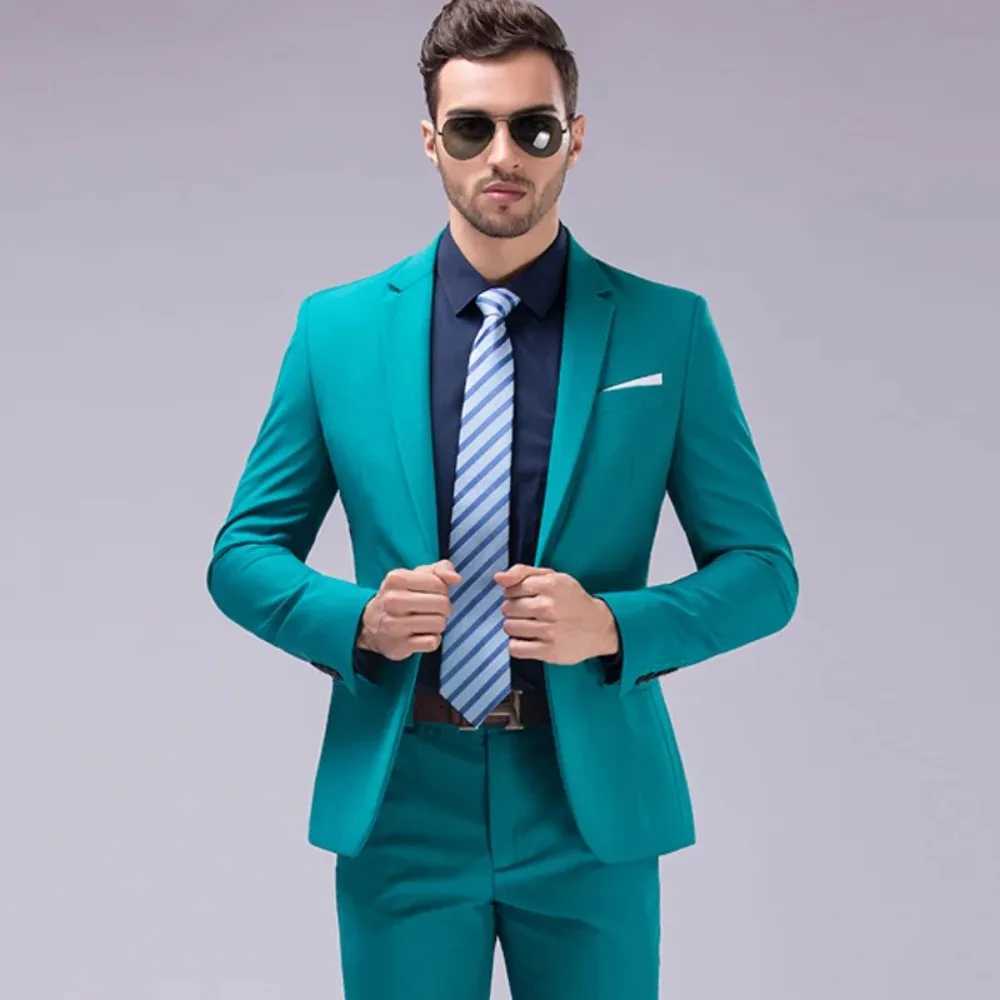 Blazer Suits Men Turn Down Collar Blazers Business Jackets Solid Ankle Length Pants Two Pieces Straight 2025 Spring Pockets X250704