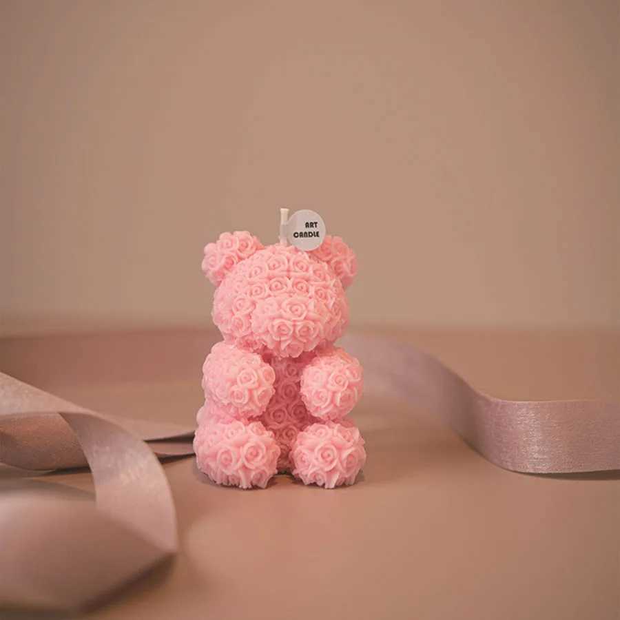 Advanced Rose Bear Aromatherapy Candle Romantic and Cute Valentines Day Gift Ornament with Handheld Gift W250704