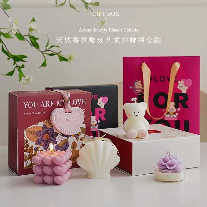 Home Decorative Bear Candles Personalized Guest Gift Candle Gift Box Set for Wedding Valentines Day W250704