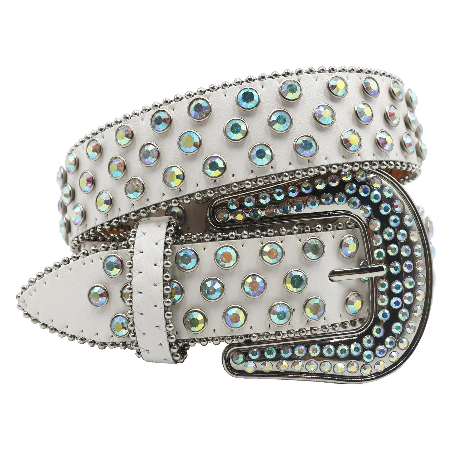 Men Women Western Cowboy With Diamond Bing Rhinestone Belt Disco E Girls For Jeans Punk Rock Crystal Studded Belt 250627