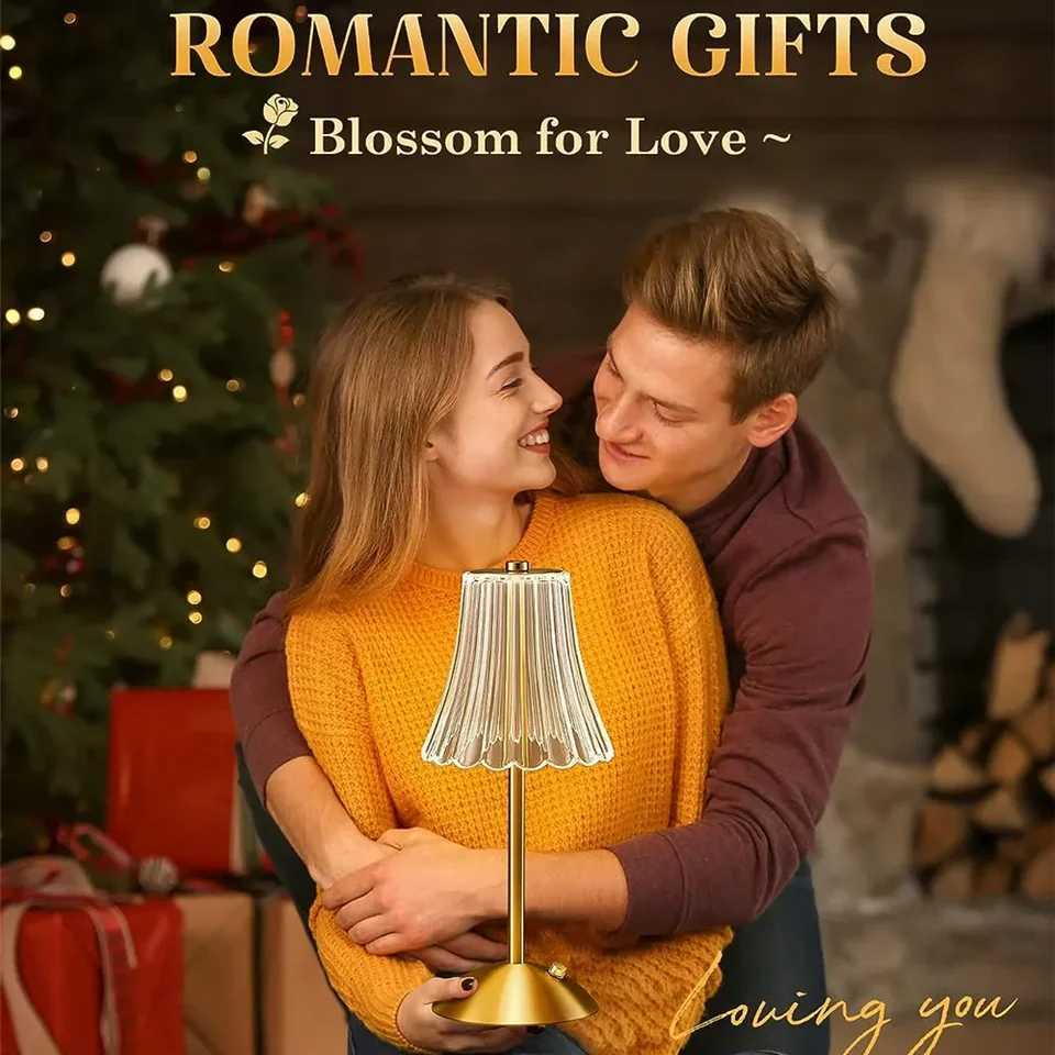 LED Table Lamp USB Touch Dimming Night Light Coffee Bar Atmosphere Light Eye-Protection Reading Light Bedroom Decor Lighting XJ250703