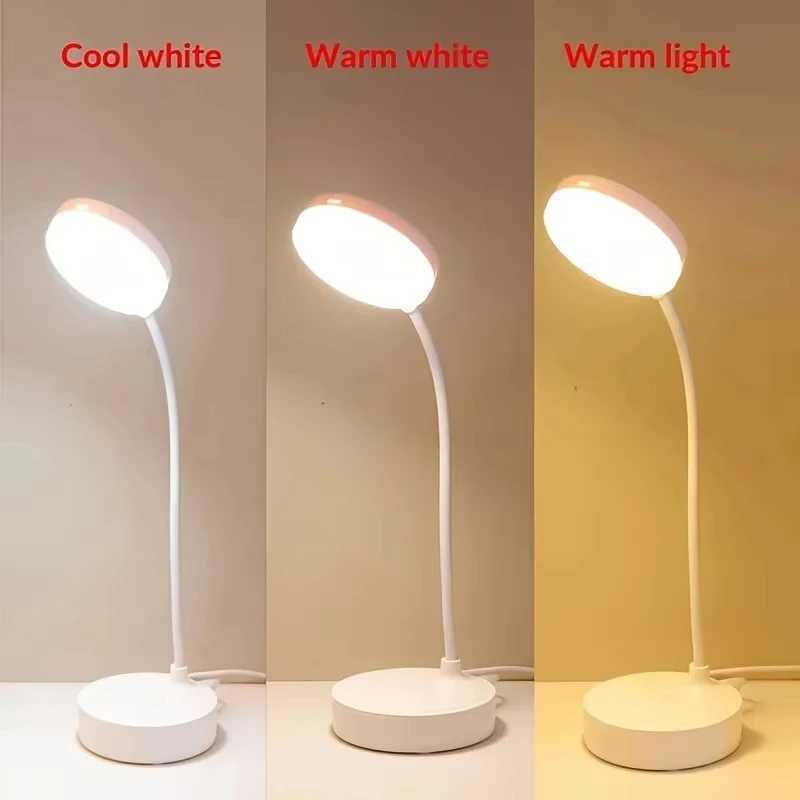 USB Rechargeable LED Desk Lamp Table Lamp Bed Reading Book Night Light Touch Control Eye Protection Light Foldable Work LampXJ250703