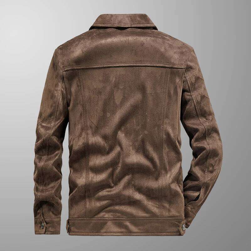 Spring And Autumn Men's Fashion Casual Slim-Fit British Style Outdoor Sports Retro Suede Coat Youth All-Match Cargo Jacket 250704