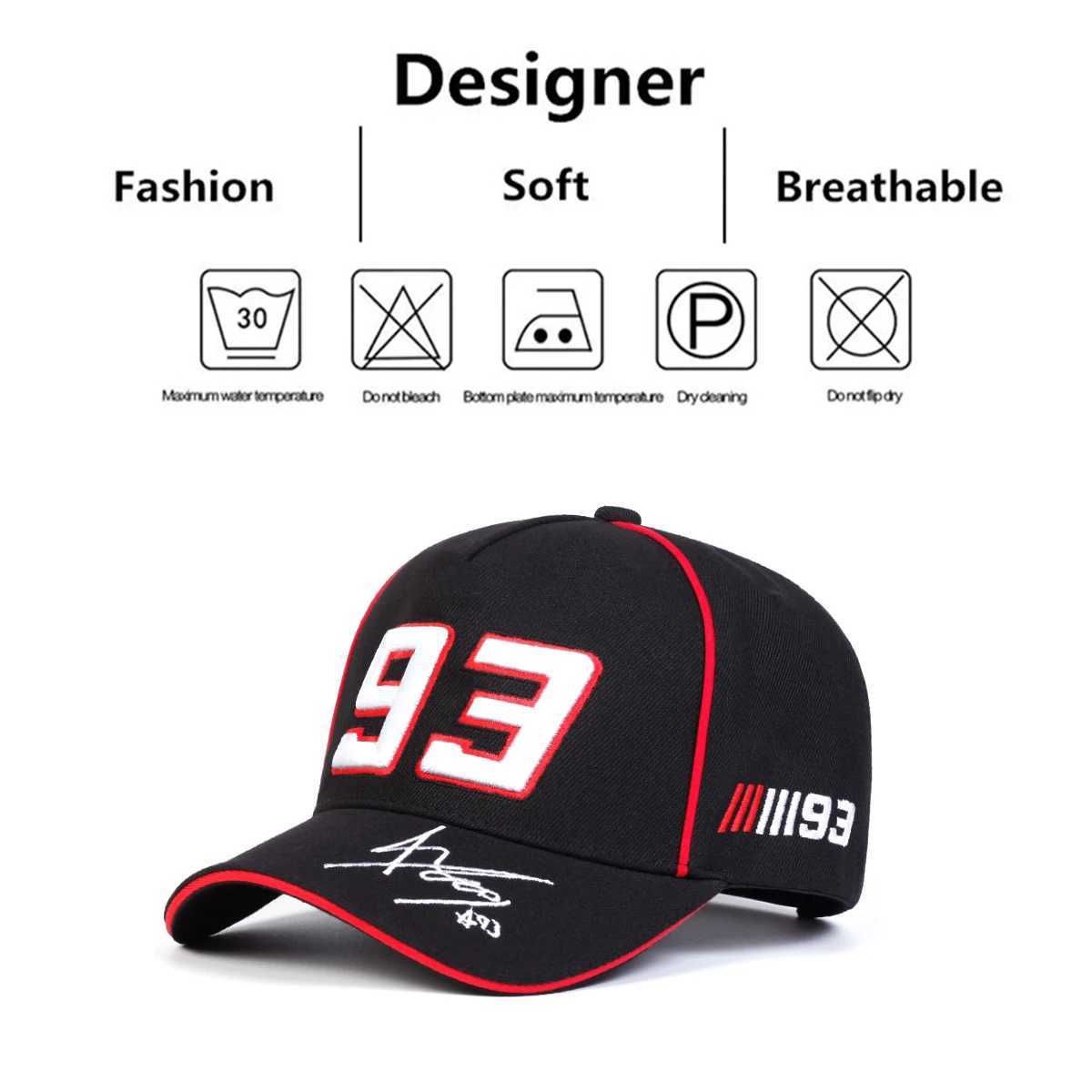 2024 New Simple Letter 93 Embroidery Hip hop Fashion Baseball cap 100% Cotton Unisex Adjustable Outdoor Sports Sun Cap Trucker H X250704
