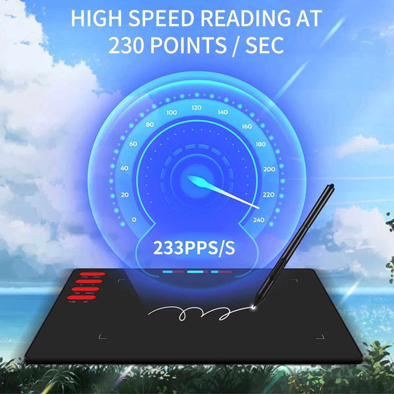 FANGOR Drawing Tablet 10x6 Inch 8192 Pressure Levels Battery-Free Stylus w/8 Nibs Digital Art Pad for Beginners/Pros X250704