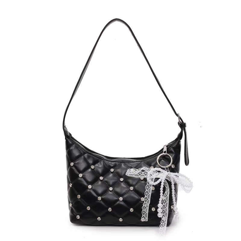 High-End Niche for Women Summer 2025 New Fashion Diamond-Studded Single Shoulder Underarm Korean Style Dumpling Bag