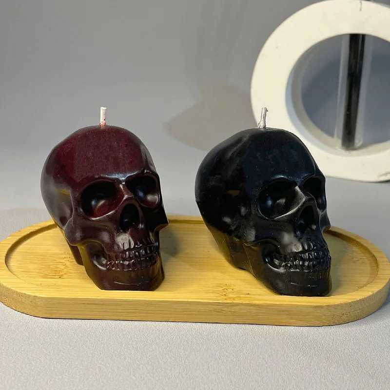 Black Skull Scented Candle 48 low temperature fun candle handmade smokeless soybean wax home fragrance decoration W250704