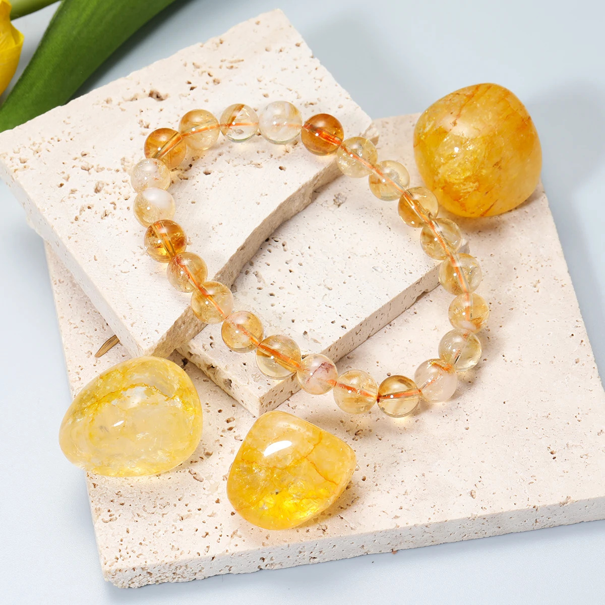 AAAAA 4/6/8mm lucky Jewelry Natural Citrines Bracelet Citrine Crystal Stone Bead Bracelet For Women Men Wealth Fortune Bangle 250628