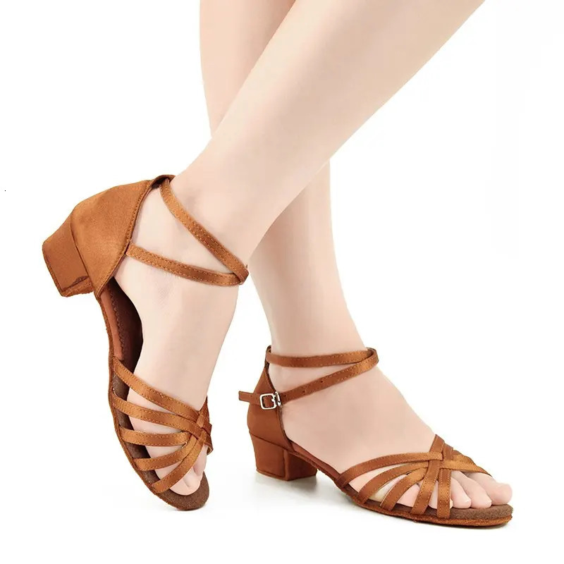 Girls Women Latin Shoes Low Heel Latino Salsa Modern Ballroom Shoes Tango Salsa Rumba Latin Dance Shoes 250628