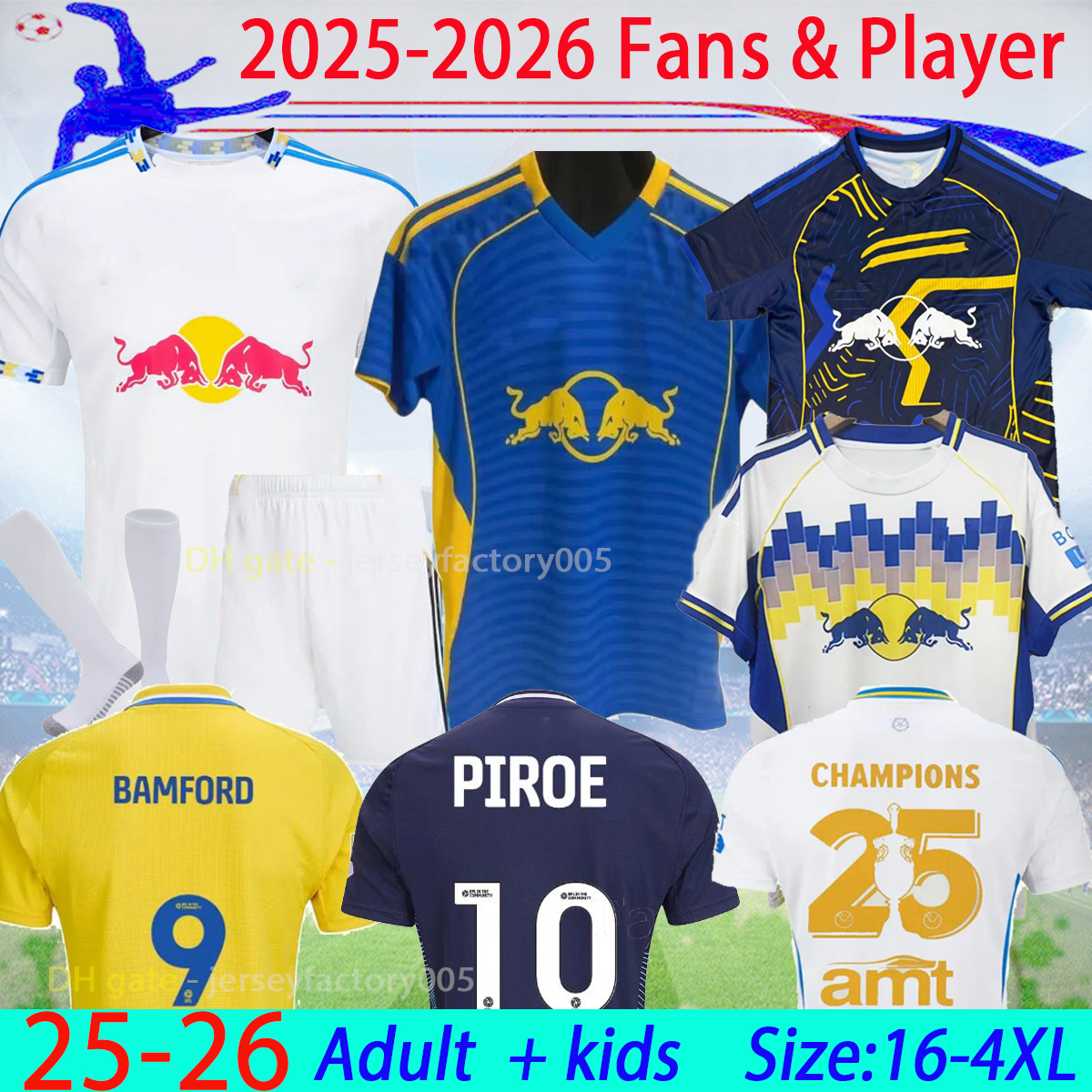 24 25 26 SUMMERVILLE BAMFORD Soccer Jerseys lEEds Adams uniteds Aaronson 2025 home kids kit Llorente Sinisterra JAMES football shirt 16-4XL