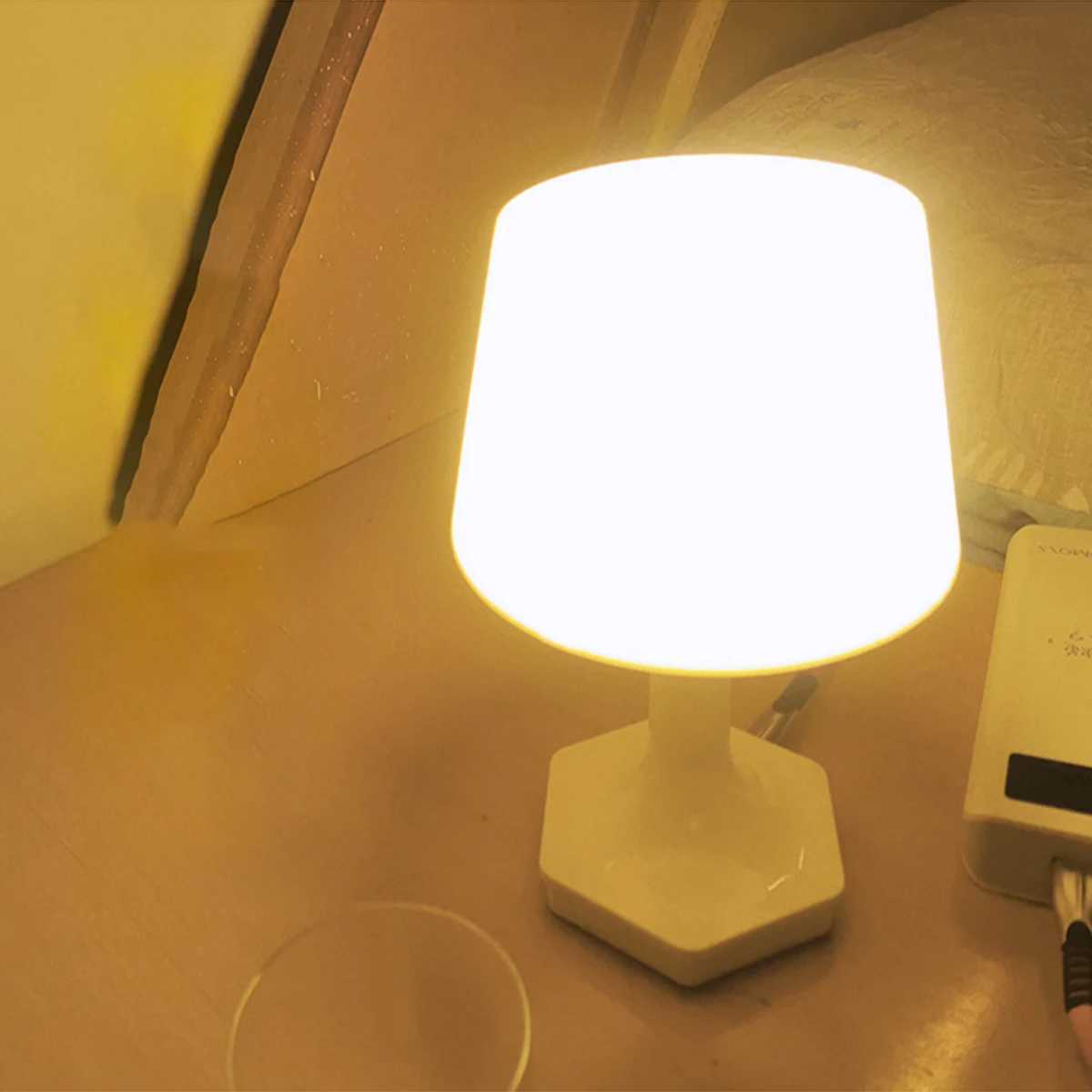USB Rechargeable Bedside Lamp Two Colors Switch Desk Lamp Night Light Eye Care For Bedroom Study Reading Decoration Table Lamp XJ250703
