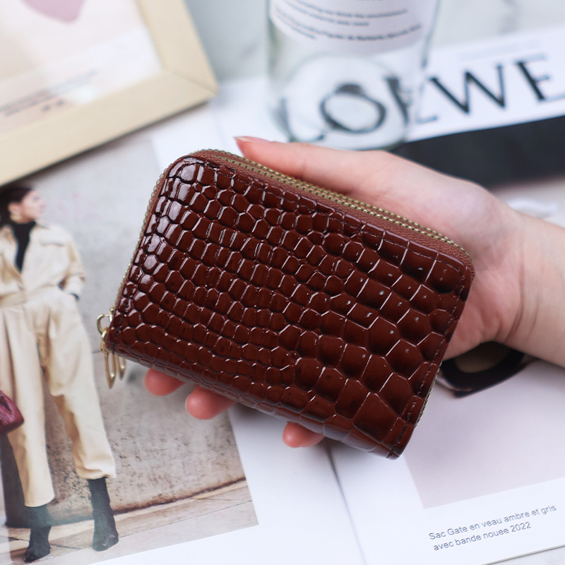 Free Shipping Designer Bag Accordion Card Holder For Women Multi-card Slot Card Holder Large Capacity High-end ID Holder Crocodile Pattern Double-laye