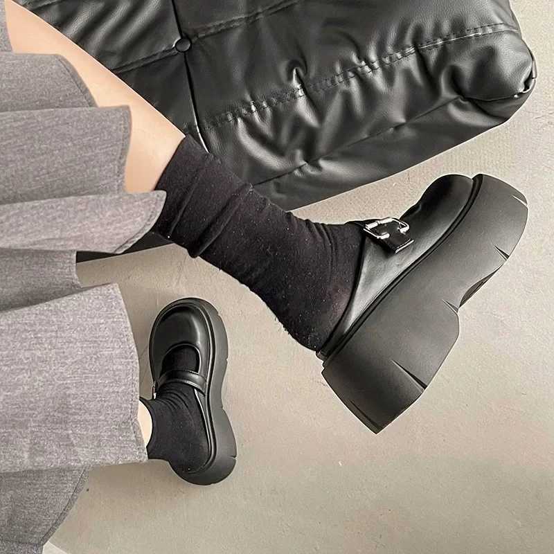 Platform Mules Shoes Women Slingback Slippers Shoe Spring Autumn New Casual Walking Chunky High Heels Buckle Ladies Half Slipper W250704