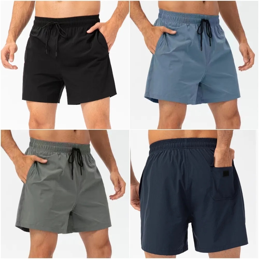 LM-21415 Mens Yoga Sports Short Quick Dry Shorts With Back Pocket Casual Running Gym Jogger Pant