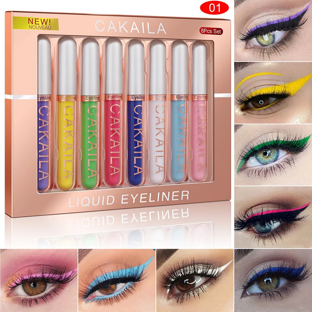 CAKAILA 8-color matte three-dimensional eyeliner set waterproof and sweatproof long-lasting non-smudge eyeliner set 250704