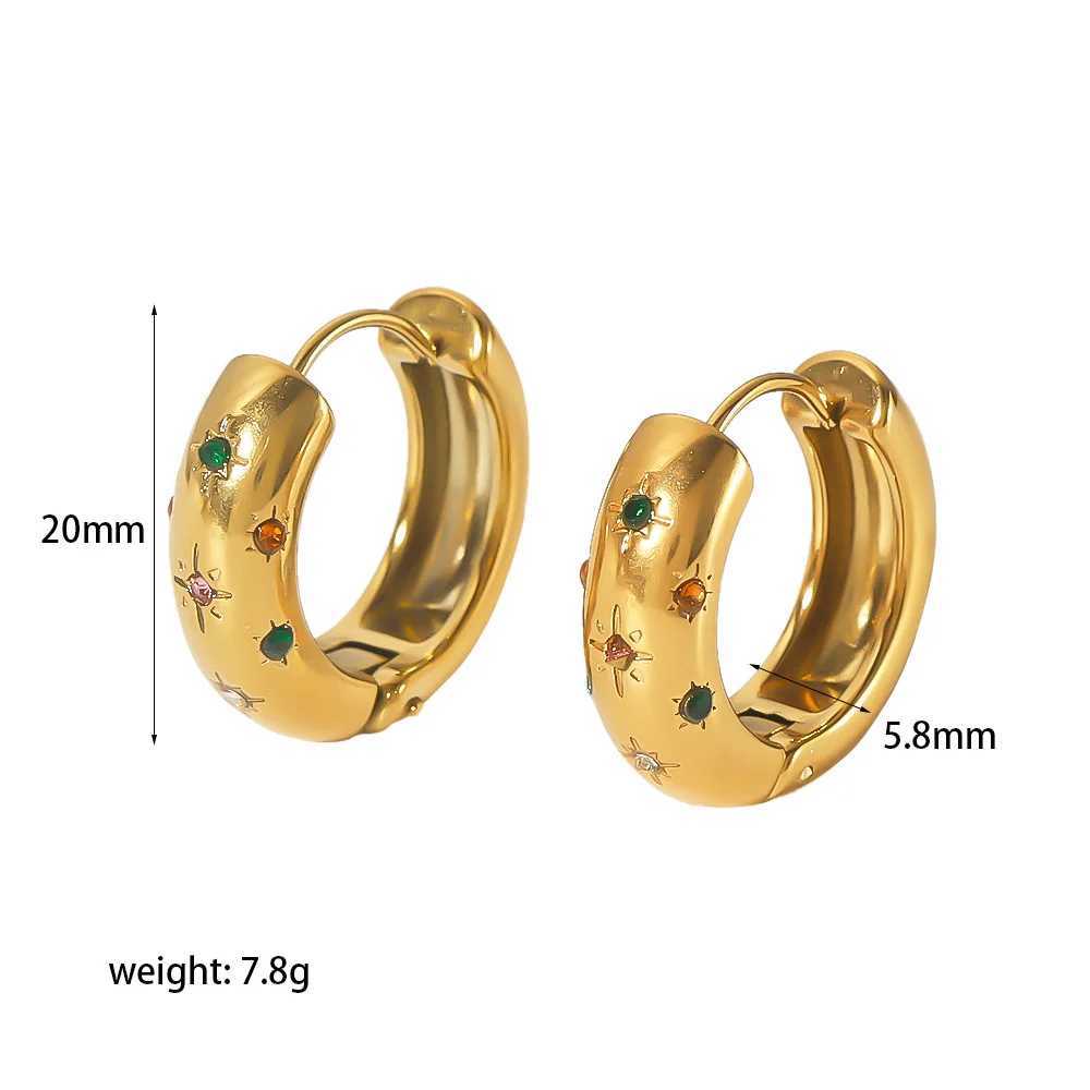 ics Stainless Steel Ear Buckle Earrings for Women Stainless Steel Gold Silver Color Large Hoop Earrings Jewelry Accessories Y250704