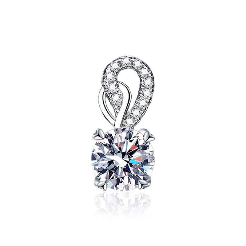 S925 Pure S925ier Pendant Clavicle Chain High-End FaS925hion D Color Plated Premium White One caratS925 MoiS925S925anite Necklace for Women b25