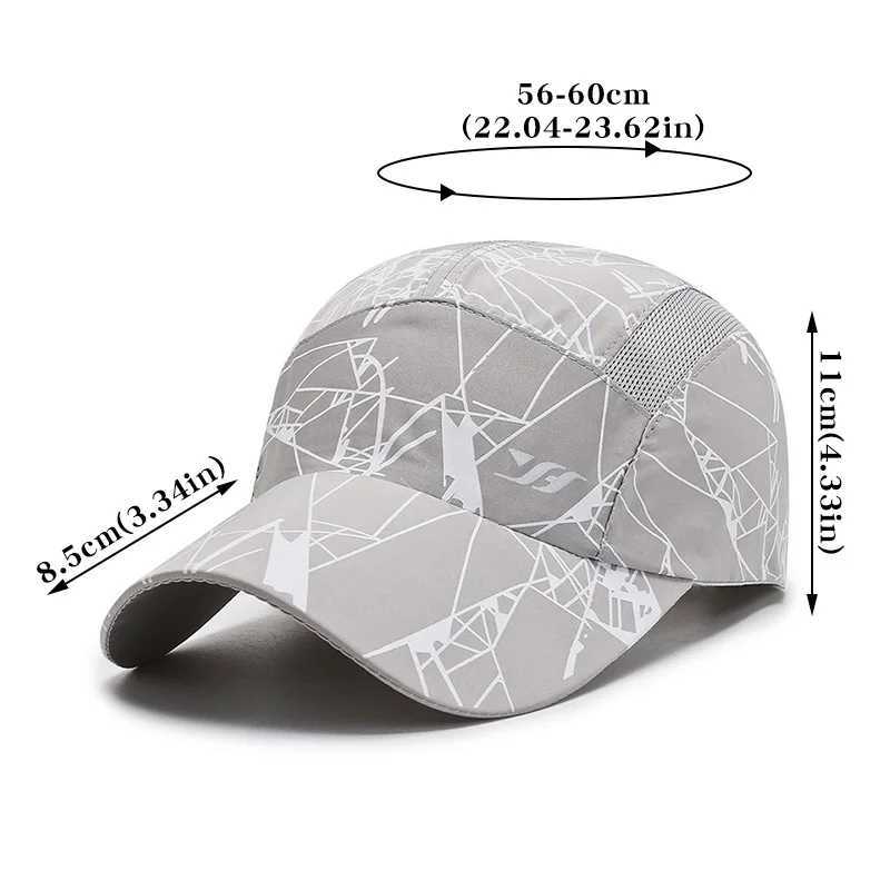 Men Quick Dry Mesh Baseball Cap Summer Breathable Outdoor Sport Sunscreen Sun Visors Fashion Geetric Print M Snapback Hats X250704