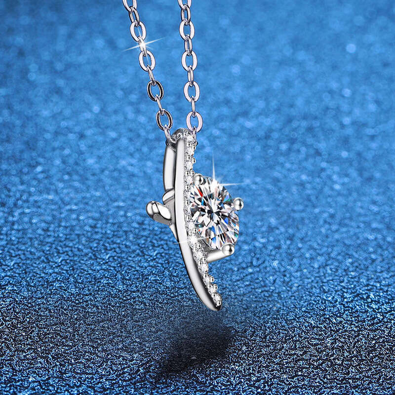S925 Pure S925ier Pendant for Women Light ChineS925e JapaneS925e Korean 1 caratS925 D Color MoiS925S925anite Necklace a9f