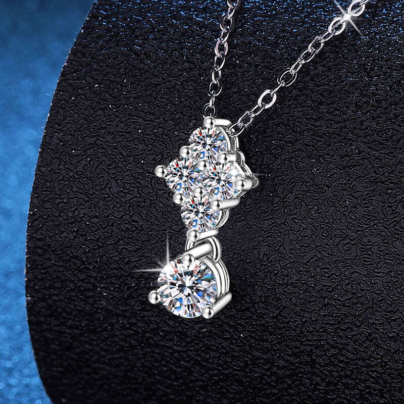 S925terling S925ier Pendant Women Light Korean VerS925ion 90% Full Dia D Color MoiS925S925anite Necklace 6c8