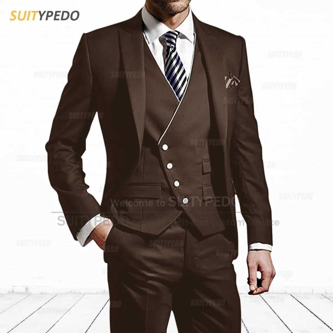 New Design Smart Casual Suits For Men Wedding Prom Formal Suit Attire Tailor-made Slim Fit Business Outfits Formal Occasions X250704