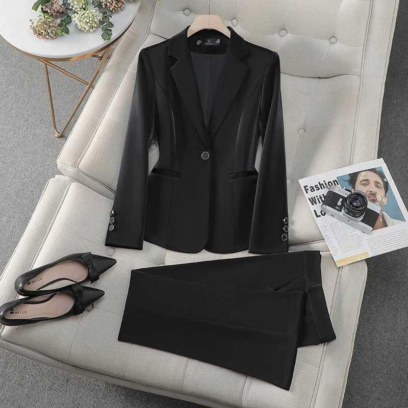 ZJYT Fashion Spring Ladies Pant Suit Women Office Business Formal One Button Blazer Trousers Set Two Piece Outfit Plus Size X250704