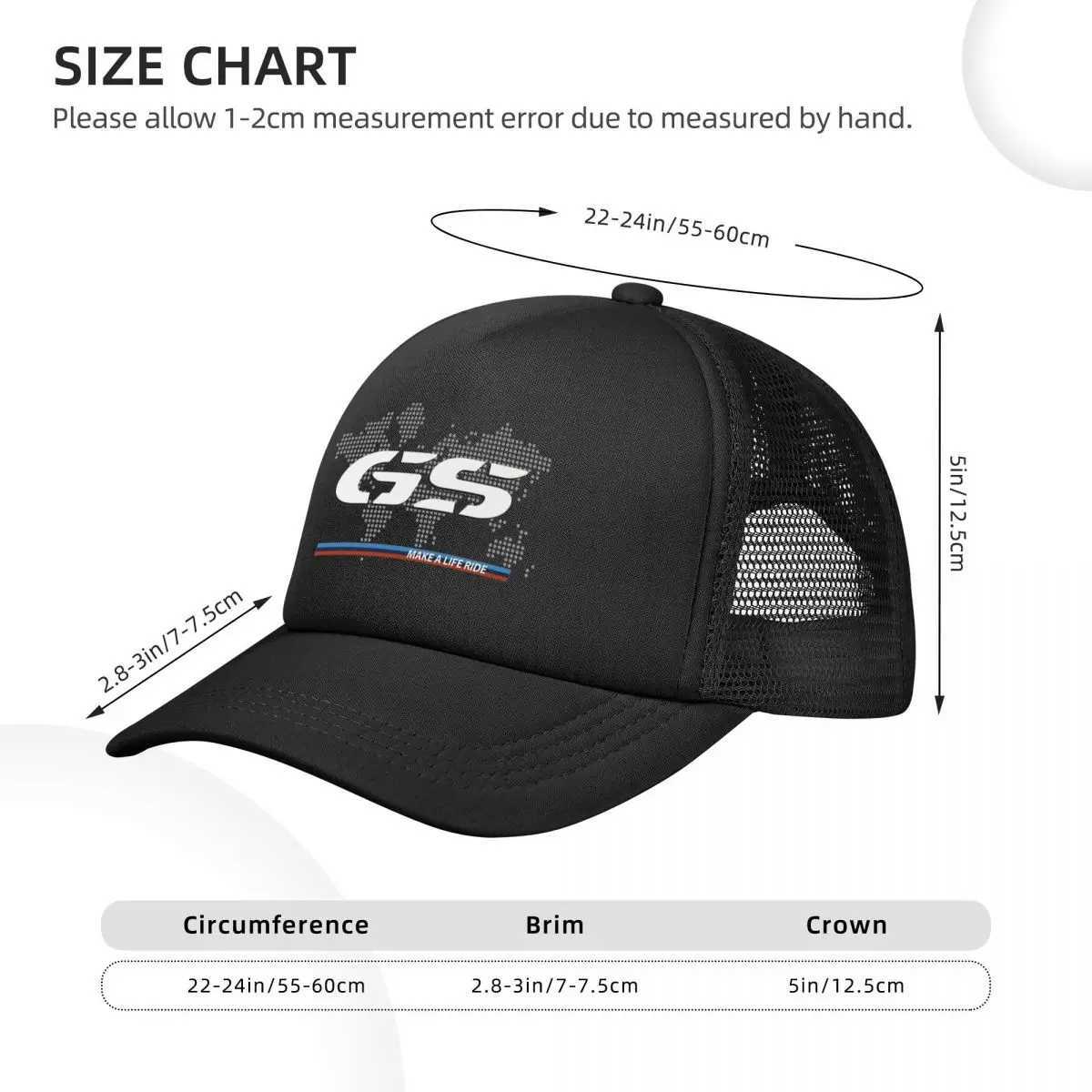 GS World Map Motorcycle Trucker Hat Adt Fashion Hats Sun Caps Fishing Hat Breathable Polter Mesh Baseball Caps Summer X250704