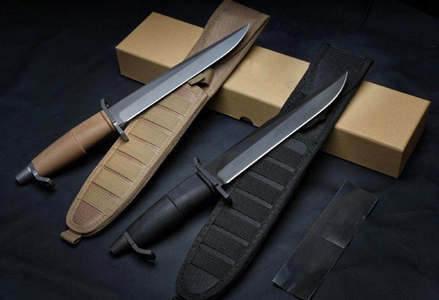 Top Quality AMF Survival Straight Knife N690 Titanium Coating Straight Point Blade knife Full Tang Forprene Handle Outdoor Fixed Blade Tactical Knives - view 5