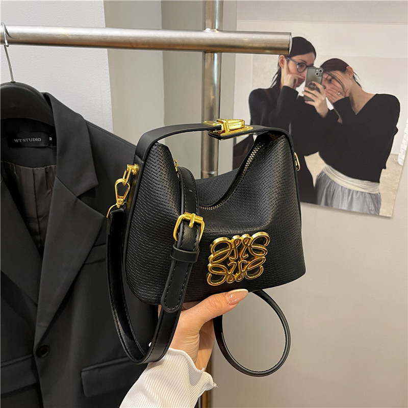 Elegant Simple Versatile Women's Bag-Solid Color Buckle Closure Shoulder Crossbody Handheld Purse