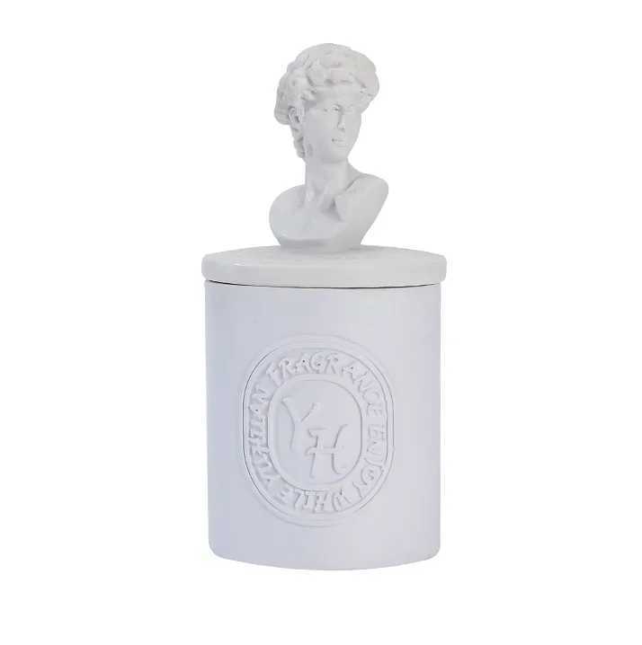 350g Gypsum Statue Incense Candle Gift Box Essential Oil Incense Gift Box Floral Candle Home Incense Decoration Burn 35 Hours W250704