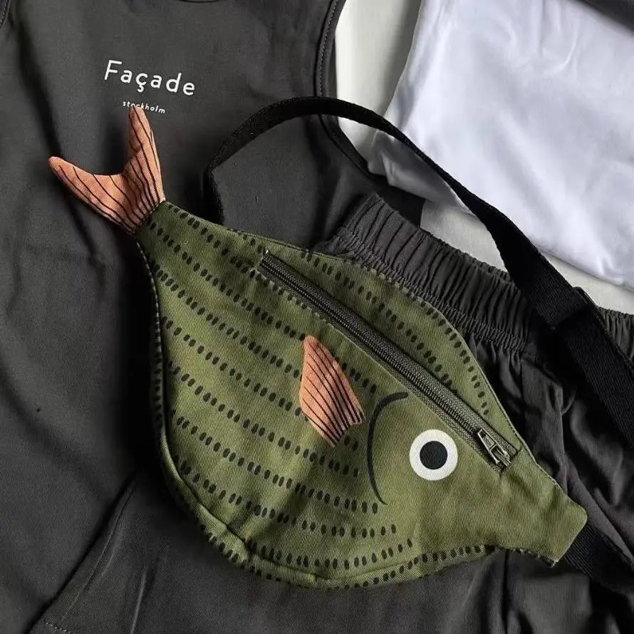 Adorable Tropical Fish Waist Pack for Kids Green Water-Resistant Coin Purse Crossbody Bag for Boys Girls 250702