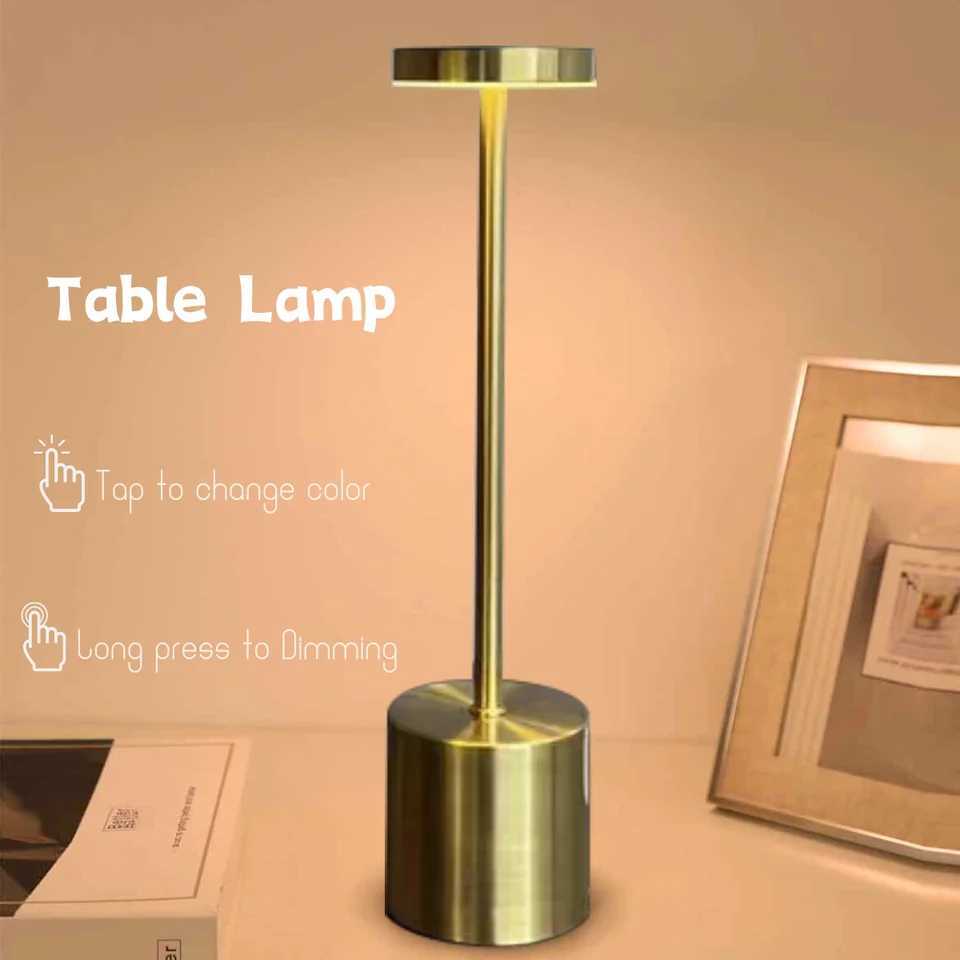 Wireless Reading Lamp Rechargeable Table Lamp Touch Sensor LED Desktop Night Light for Hotel Bar Bedroom Coffee Shop Study Room XJ250703