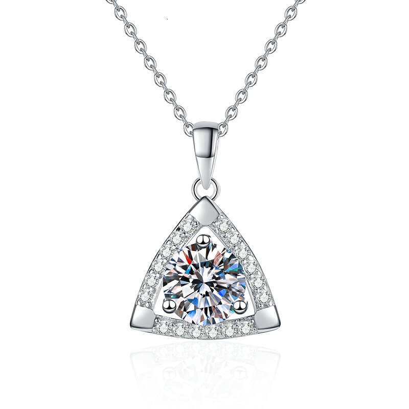 S925 Pure S925ier Pendant Light Geometric for Women 1 caratS925 D Color MoiS925S925anite Necklace 472