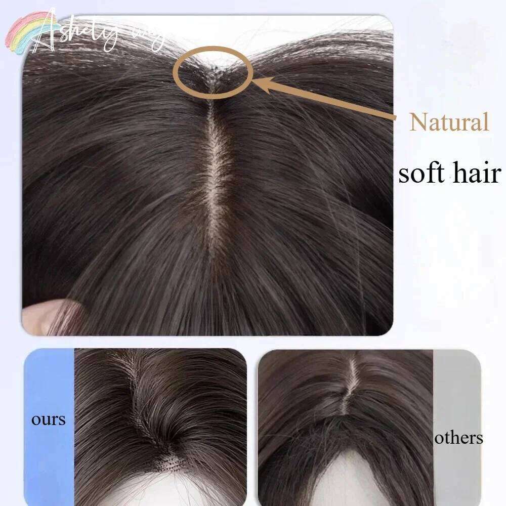 Women Long Straight Hair Headband Lace Front Wig Cosplay Temperament for Daily Use Lolita Black Synthetic Wigs