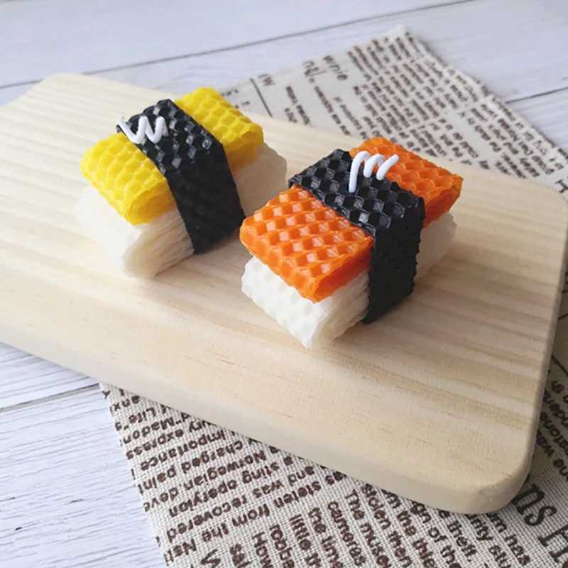 Creative Sushi Aromatherapy Candle Rice Ball Mini Scented Candles Beeswax for Birthday Wedding Home Decoration Party Wedding Spa W250704