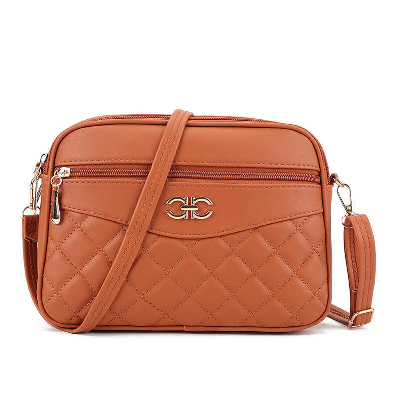 2025 New Large Capacity Middle-aged Women's Fashion PU Quilted Crossbody Shoulder Versatile Camera Small Square Bag