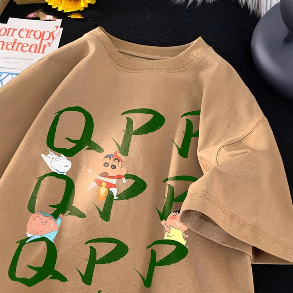 Crayon Shin-chan Fun Spoof Designer Short Sleeves T-shirt For Men 2025 Summer Thin Loose Casual Versatile Gift For Friends Half-sleeve Tee