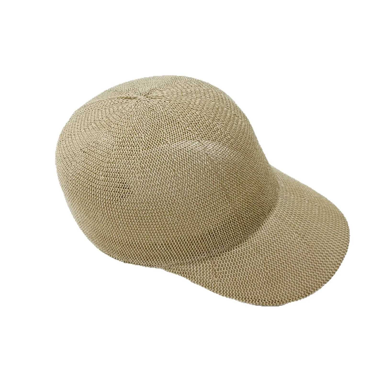 Solid Color Paper Straw Baseball Cap - Perforated Breathable Sun Hat for Wen Korean Style Casual X250704