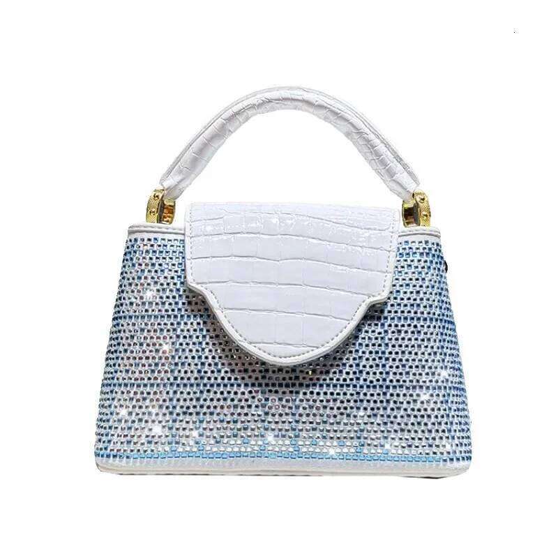 New Women's Top-handle European Style Genuine Leather Embellished Handbag Light Niche Plaid Crossbody Bag