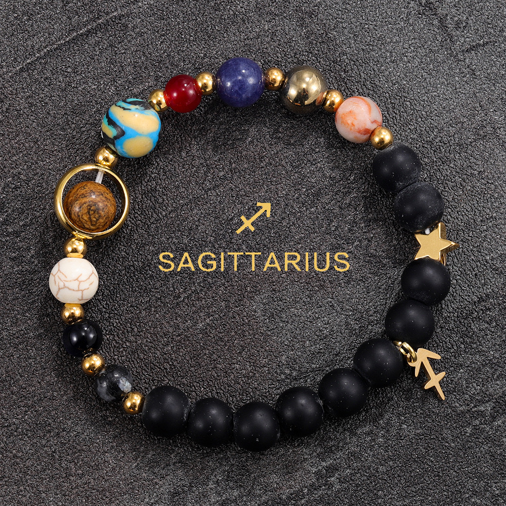 12 Zodiac Handmade for Men and Women Couples Natural Stone Bracelets Xiyin Temu Summer