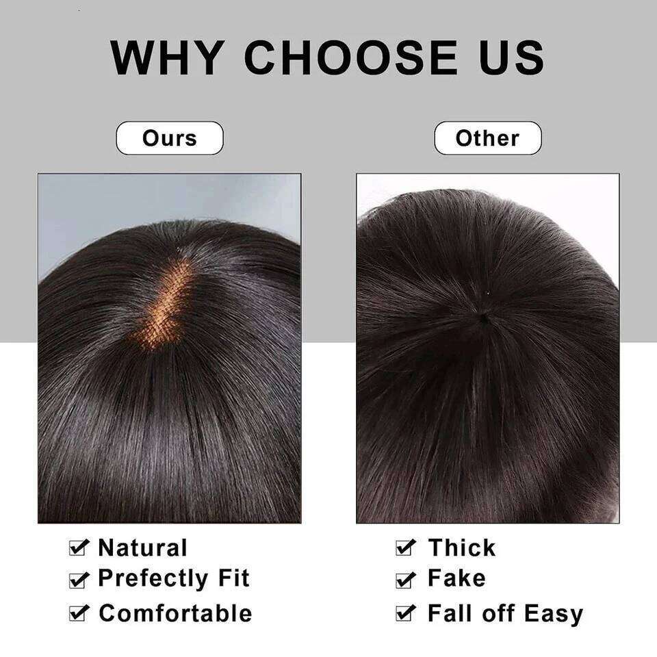 Choice Short Wig Bone Straight 100% Human Hair With Bangs 3x1 Lace Middle Part For Black Women Bob Wigs