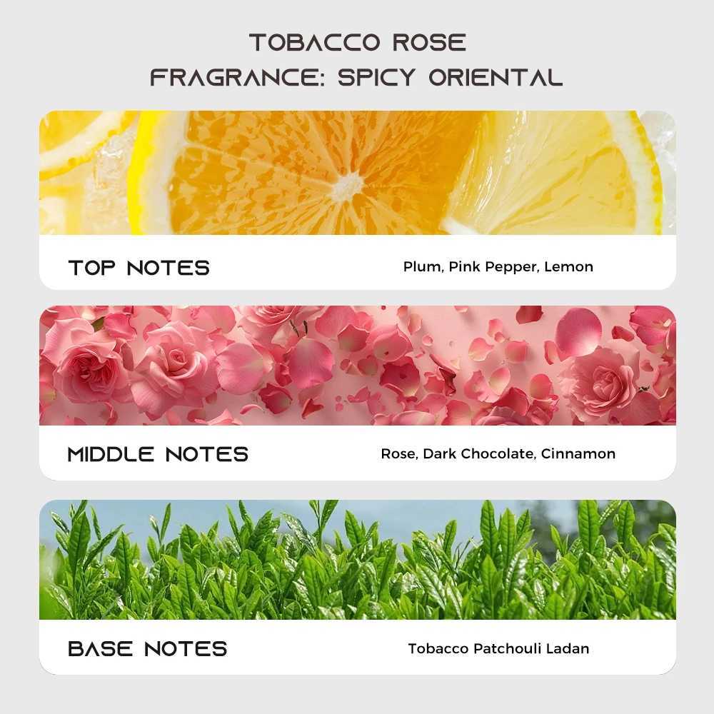 Trovez Tobacco Rose 100ml Perfume Long-lasting Fragrance Rich Unisex Perfume Scent Gifts Aroma Body Spray Perfumes for Men Women XJ250704
